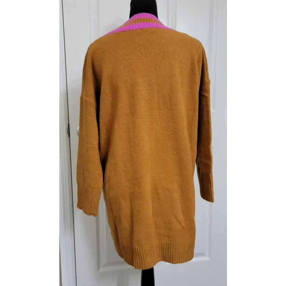 NWT Skylar Rose Oversized V Neck Brown And Pink‎ Sweater Size XS